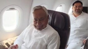 WATCH: NDA's Nitish Kumar & INDI Alliance's Tejashwi Yadav fly on same flight to Delhi for govt formation meet